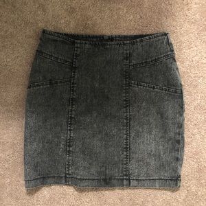Distressed Denim Skirt